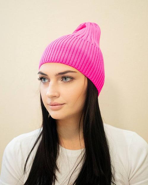 Шапка тыковка без подворота Фуксия ОПТ фото 2