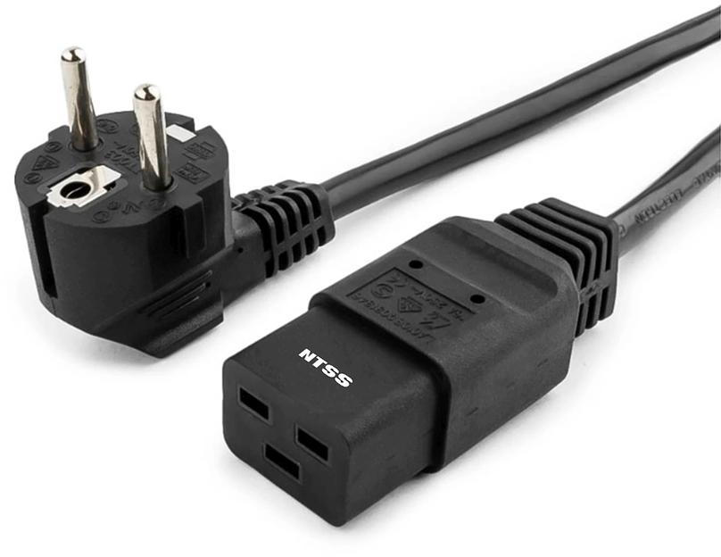 Шнур питания NTSS NTSS-PC19772 C19-Schuko проводник.:3x1.5мм2 3м 220/250В 16А черный фото 2