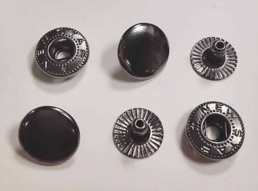 Кнопка (12,5 мм) Темный никель (уп.25шт) фото 1