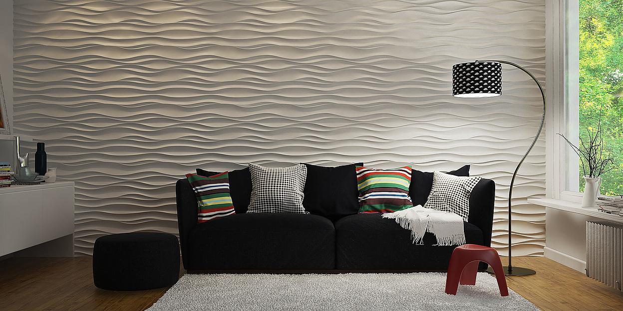 Панель гипсовая 3D премиум «Волна Атлантика» 500×500 мм фото 2