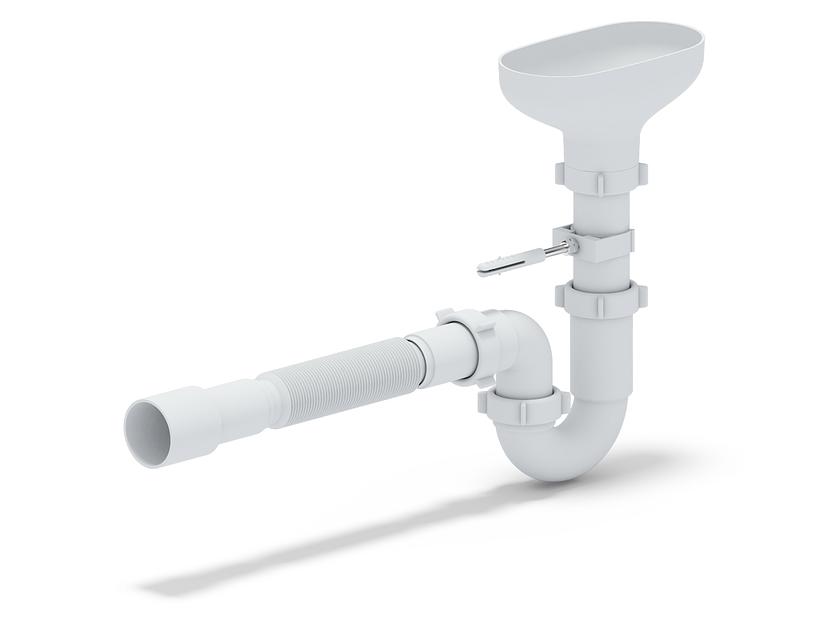 Сифон для мойки АНИ 1 1/2'X40 прямоточный с разрывом струи с гибкой трубой 40х40/50 фото 1