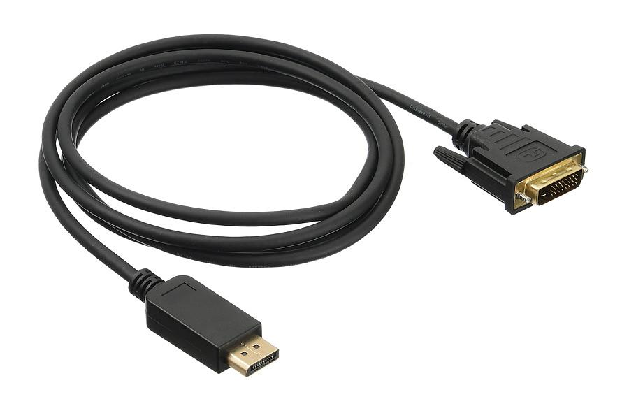 Кабель аудио-видео Buro 1.1v DisplayPort (m)/DVI-D (Dual Link) (m) 2м. Позолоченные контакты черный (BHP DPP_DVI-2) фото 1