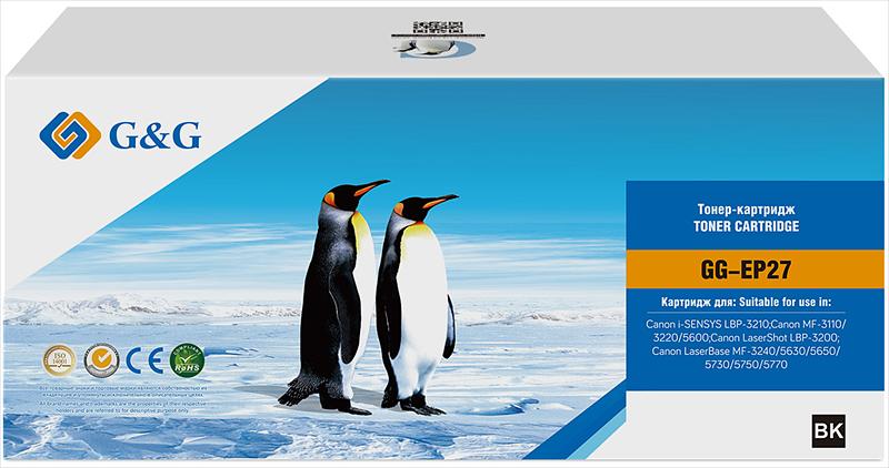 Тонер-картридж G&G toner-cartridge for Canon i-SENSYS LBP-3210;Canon MF-3110/3220/5600;Canon LaserShot LBP-3200;Canon LaserBase MF-3240/5630/5650/5730/5750/5770 without chip 2500 pages гарантия 36 мес. (GG-EP27) фото 2