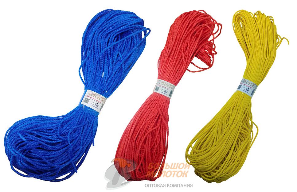 Веревка вязаная п/п 4 мм (100 м) цветная фото 1