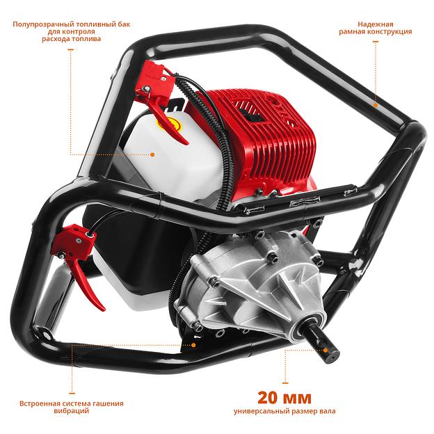 ЗУБР d 60 - 250 мм, 52 см3, 2 оператора, мотобур (бензобур) (МБ2-250) фото 6