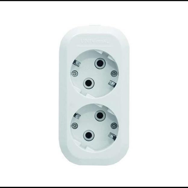 Колодка удлинителя 2-м с заземл. АБС-пластик UNIVersal E302 фото 1