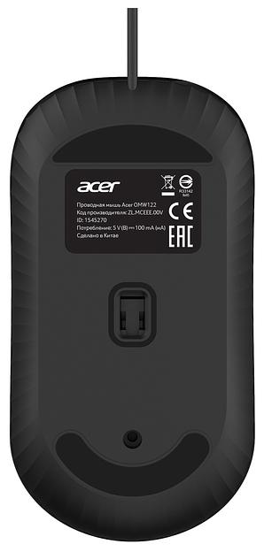 Мышь Acer OMW122 черный оптическая (1200dpi) USB (3but) фото 2