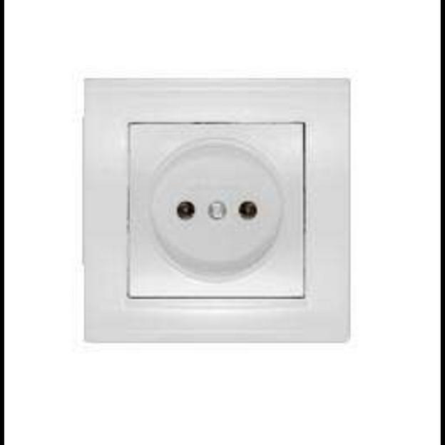 Розетка 1-м СП Бриллиант 16А IP20 без заземл. бел. UNIVersal 7947588 фото 1