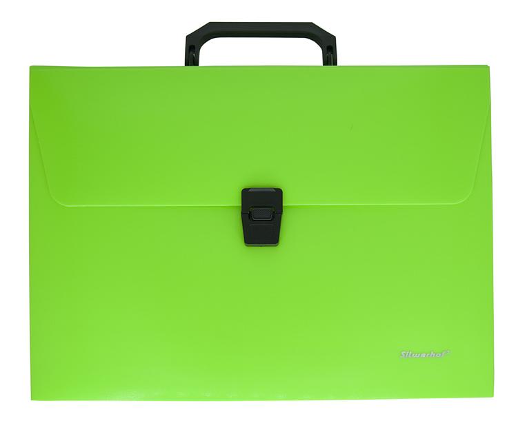 Портфель Silwerhof 322715-01 1 отдел. A4 пластик зеленый неон фото 2
