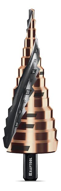 KRAFTOOL COBALT 4-39мм, 14 ступеней, азотирование, винтовая спираль, сверло ступенчатое(29691-4-39-14) фото 1