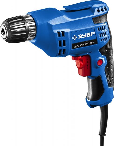 Дрель безударная Зубр ЗД-П421 ЭР 420Вт патрон:быстрозажимной реверс фото 1