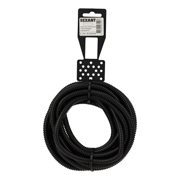 Трубa автомобильная гофрированная ПП, Ø6,8 мм, разрезная, бухта 5 м/уп. фото 1