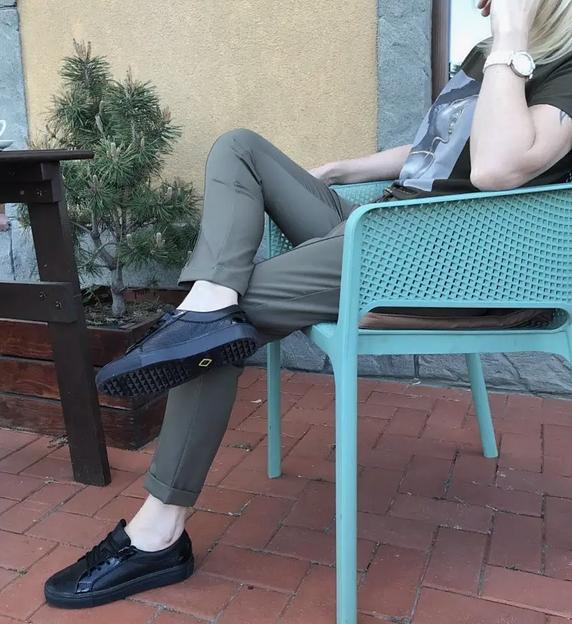 Кеды кожаные BuzShoes черные лакированные вставки ОПТ фото 3