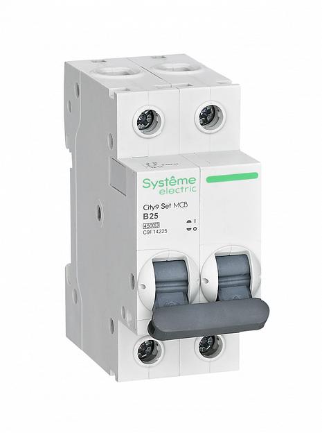 Systeme electric C9F14225 City9 Set Автоматический выключатель (АВ) B 25А 2P 4.5kA 230В фото 1