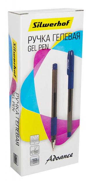 Ручка гелев. Silwerhof Advance (026182-01) d=0.5мм синие кор.карт. линия 0.3мм резин. манжета фото 4