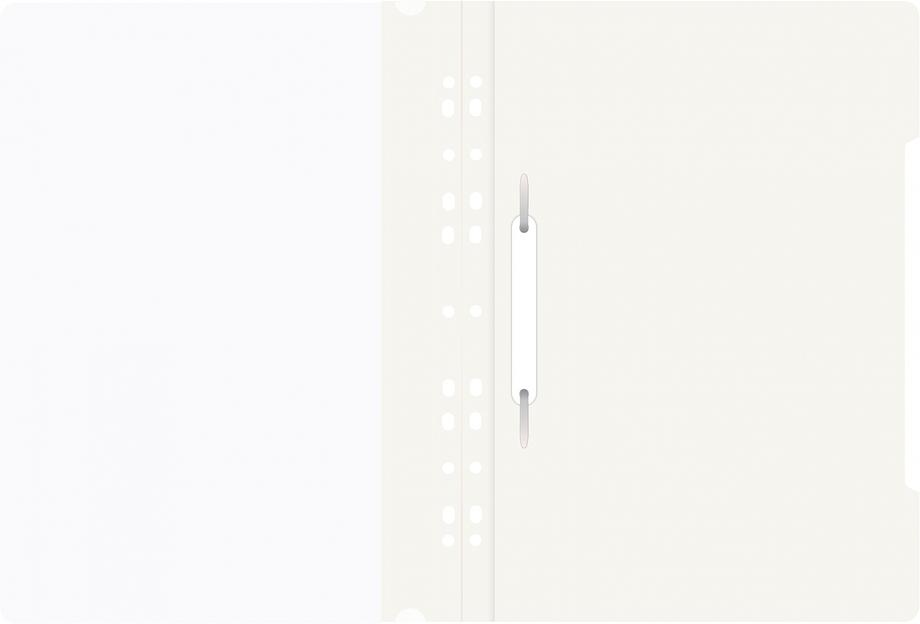 Папка-скоросшиватель Бюрократ PS-P20WH A4 прозрач.верх.лист боков.перф. пластик белый фото 2