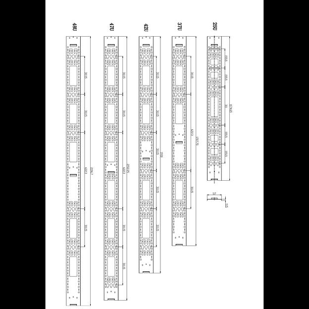 Вертикальный кабельный органайзер для PDU, высотой 42U фото 2