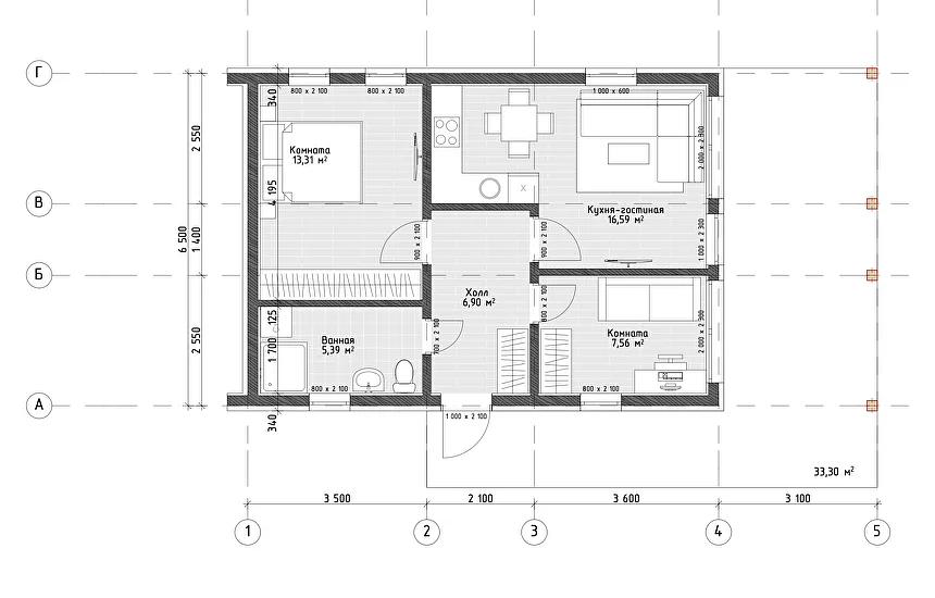 Строительство каркасного дома по проекту «Оля» фото 6