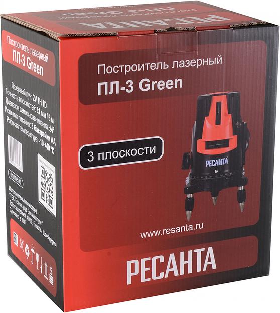 Нивелир лазерн. Ресанта ПЛ-3 Green 2кл.лаз. 550нм цв.луч. зеленый 3луч. (61/10/530) фото 9