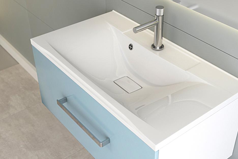 Раковина для ванной полувстраиваемая Uperwood Elen, 80 см, с декоративной крышкой, белая фото 2