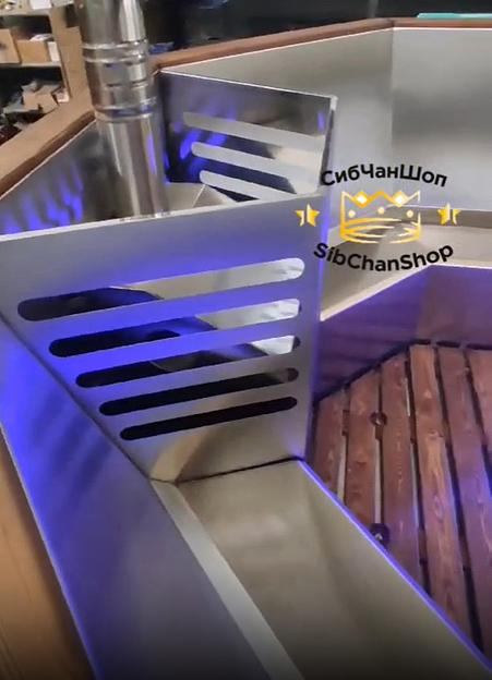 Банный чан «Фурако 2000» восьмигранный на 5-6 человек, сталь 304 фото 5