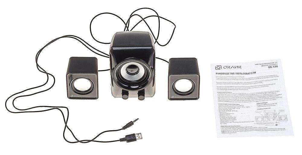 Колонки Оклик OK-420 2.1 черный 11Вт фото 7