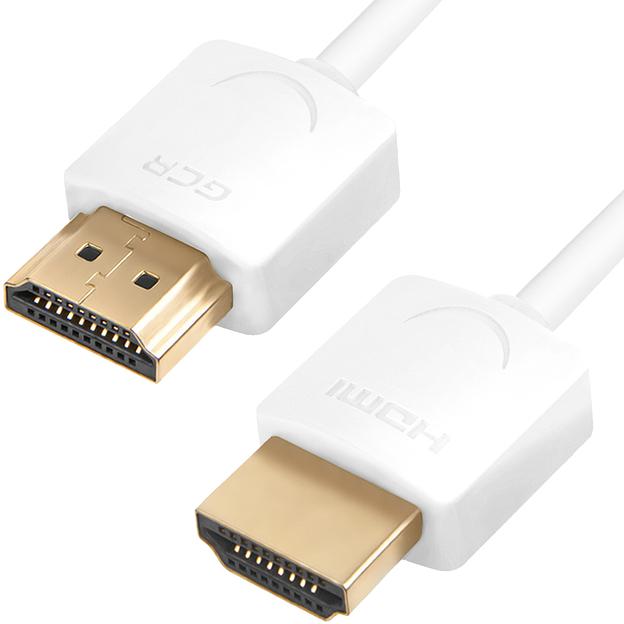 GCR Ультратонкий кабель HDMI2.0 для AppleTV, SLIM, 2.0m, белый, OD3.8mm, HDR 4:2:0, Ultra HD, 4K60Hz, 18.0 Гбит/с, 32/32 AWG Greenconnect HDMI (m) - HDMI (m) 2м (GCR-51483) фото 1