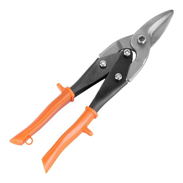 Ножницы по металлу, 250 мм, пряморежущие, обрезиненные рукоятки фото 2