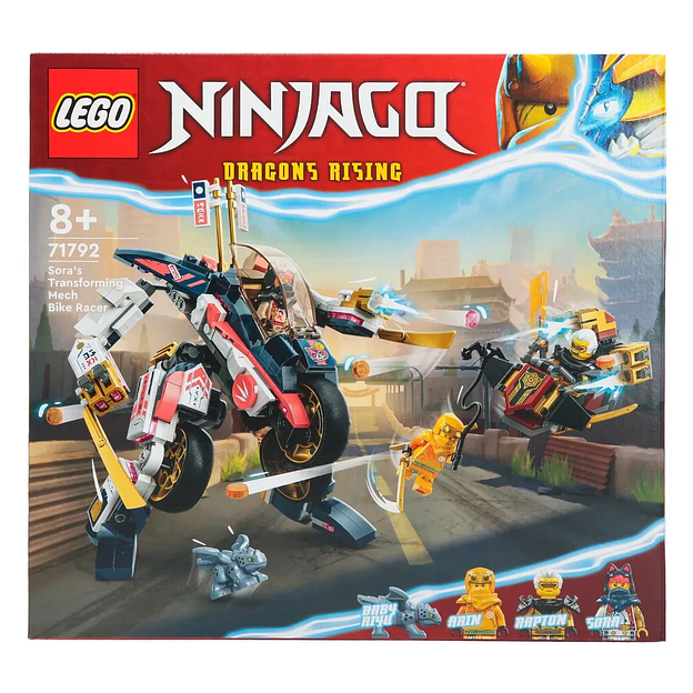 Конструктор LEGO Ninjago Гоночный трансформируемый мотоцикл-робот Соры 71792 фото 1