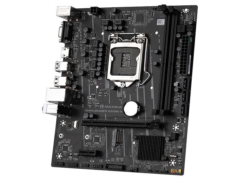 Материнская плата MAXSUN Challenger H510M-H, Socket1200, mATX, Retail, 2xDDR4, PCIe4.0, 1xM.2, GLAN, 2xPS/2, 6xUSB2, 4xUSB3, CPU TDP 65Вт, VGA, HDMI (MSCH-H510M-H) фото 4