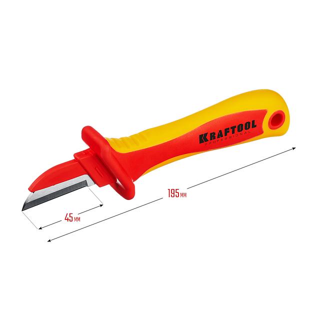 KRAFTOOL KN-1, 1000 В, прямой, диэлектрический нож электрика (45401) фото 7