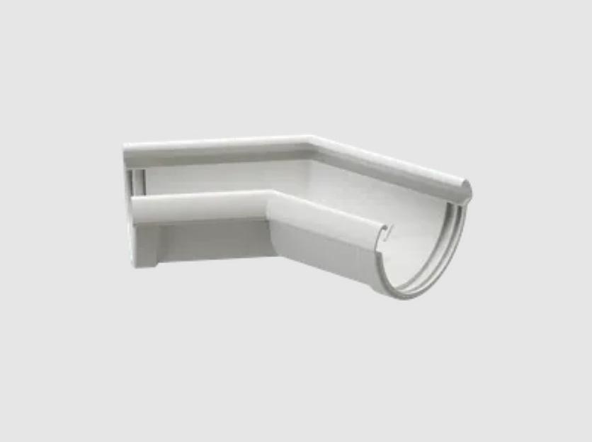 Водосток ПВХ Docke Lux Угловой элемент 135° «LUX» пломбир фото 1