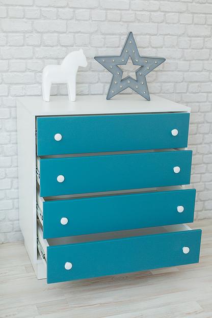 Тумба детская «Облако» 4 ящика синяя фото 2