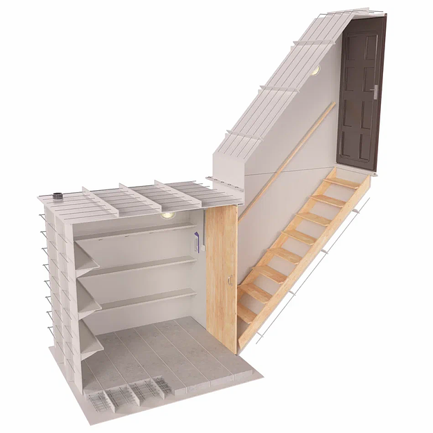 Пластиковый погреб Экосети БВ2 с двумя боковыми дверьми фото 2