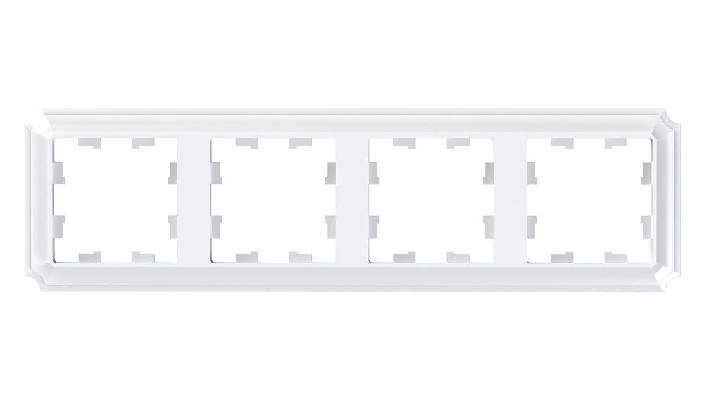 ATLASDESIGN ANTIQUE 4-постовая рамка, универсальная, БЕЛЫЙ фото 1