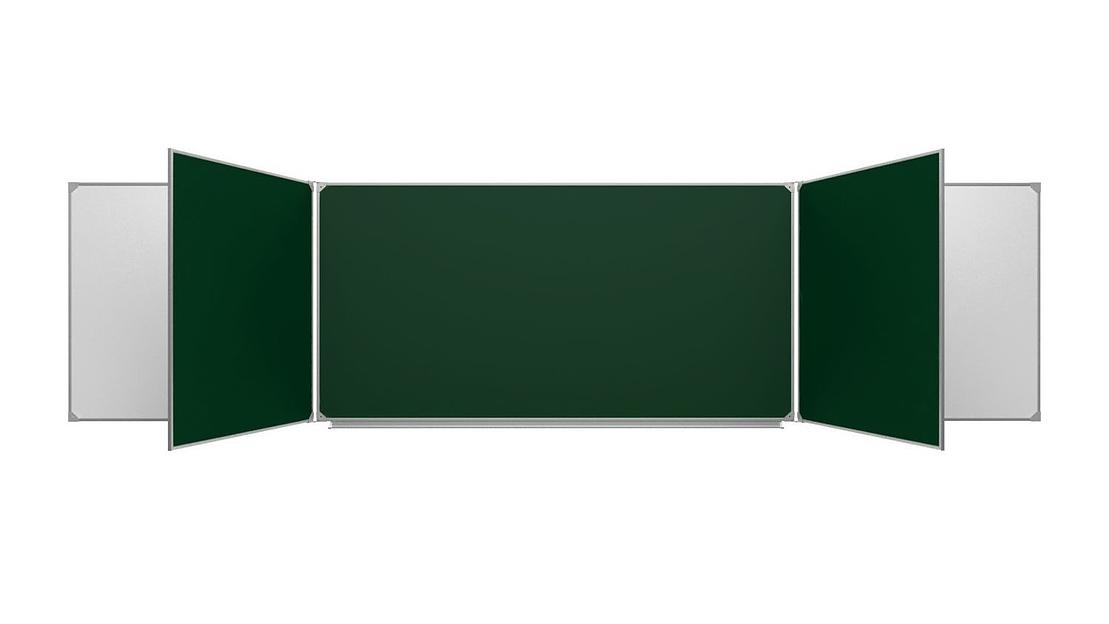 Пятиэлементная магнитная полимерная школьная доска 3000х1000 комбинированная(мел\маркер) фото 1