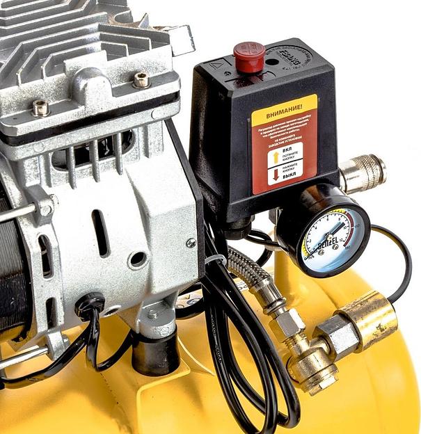 Компрессор DLS650/10 безмаслянный малошумный 650 Вт, 120 л/мин,ресивер 10 л// Denzel фото 3