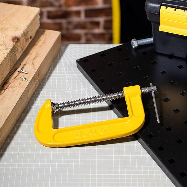 Струбцина G-образная усиленная Deli DL-G205 высота зажима 125мм, глубина зажима 70мм фото 9