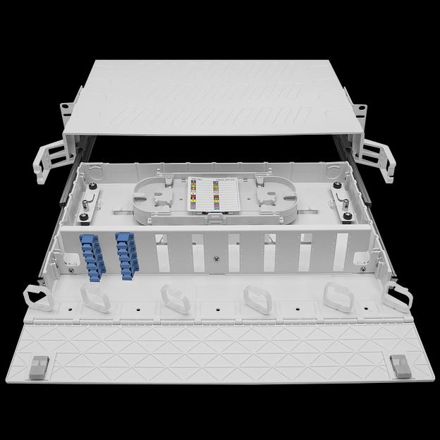 Кросс оптический 19" (ШКОС) на 48 портов SC, пластиковый выдвижной, 2U фото 2