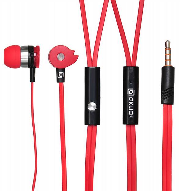 Гарнитура вкладыши Оклик HS-S-210 1.2м красный проводные в ушной раковине (D1) фото 3