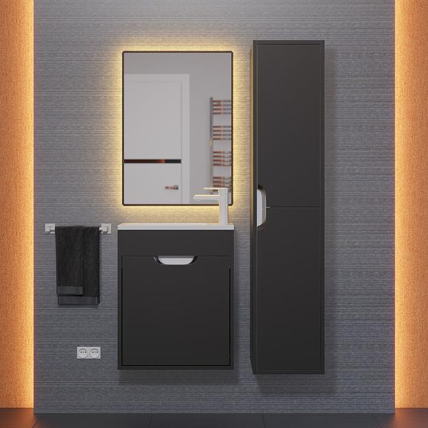 Тумба под раковину для ванной Uperwood Modul 50 см, подвесная, матовая, черная фото 4