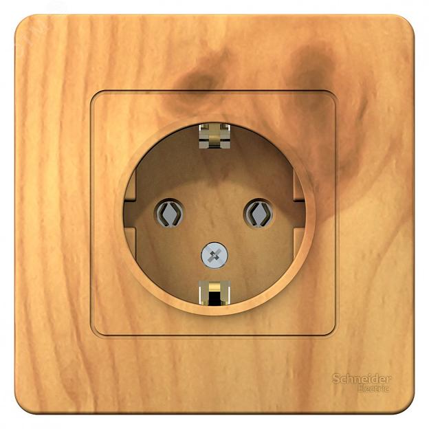 Systeme electric BLNRS001015 BLANCA С/У РОЗЕТКА с заземлением без шторок, 16А, 250В, ЯСЕНЬ фото 1