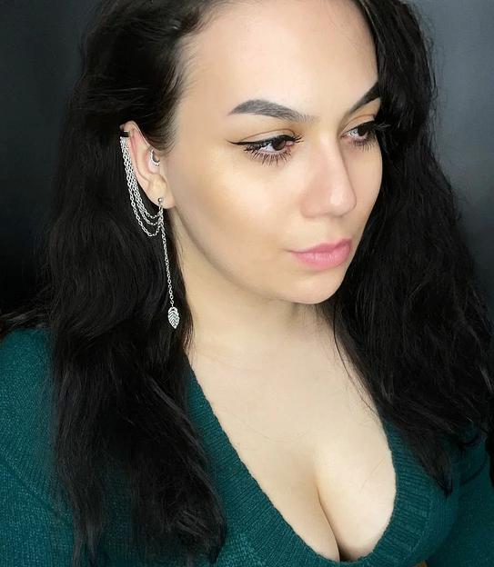 Серьга-Кафф листик-два цвета ОПТ фото 1