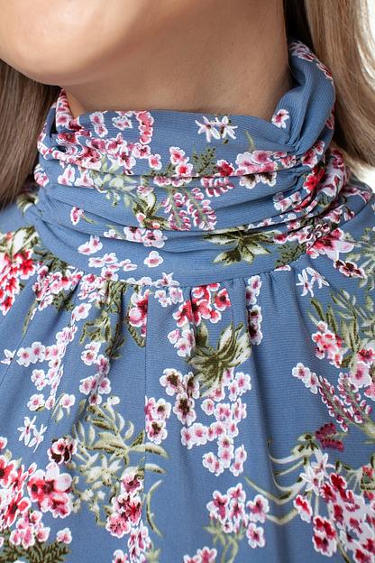 Блузка женская  1526-94/12/Голубой, розовый  фото 4