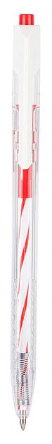 Ручка шариковая Deli EQ24-RD авт. 0.7мм прозрачный красные чернила фото 2