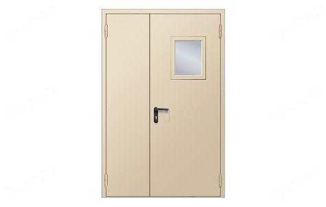 Полуторапольная противопожарная дверь со стеклом ДМП-2 глухая опт фото 1