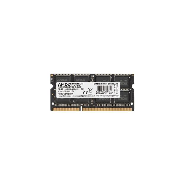 Оперативная память AMD R538G1601S2S-UO DDR3 - 1x 8ГБ 1600МГц, для ноутбуков (SO-DIMM), OEM фото 1