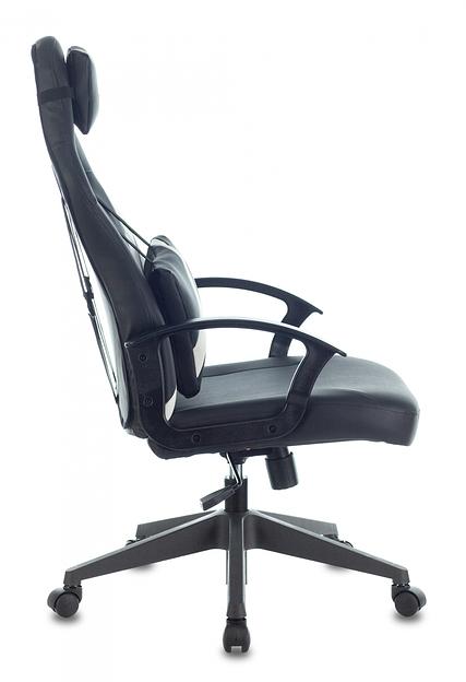 Кресло игровое Бюрократ ZOMBIE DRIVER черный/белый искусственная кожа с подголов. крестовина пластик фото 3