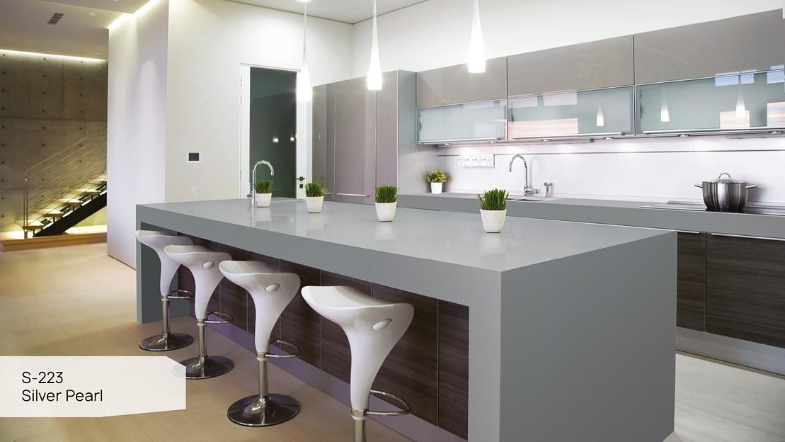 Кварцевый камень Grandex «S-223 Silver Pearl» ОПТ фото 4