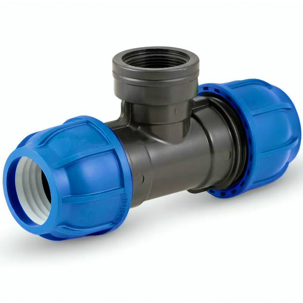 Тройник 63х1 1/2х63 с внутренней резьбой переходной компрессионный фото 1